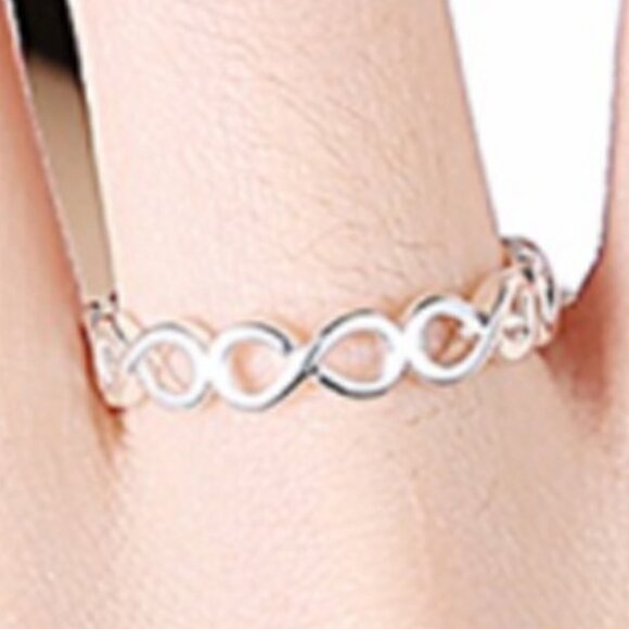 Classic Design 925 Silver Plated Infinity Band Ring, FB16FA1143 - Picture 2 of 5